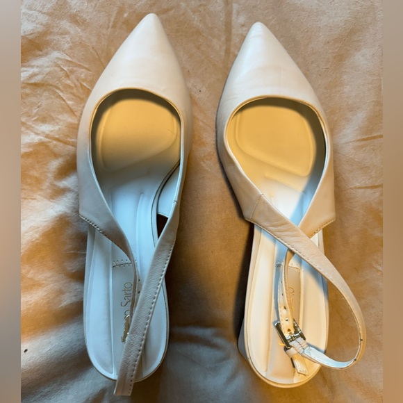Franco Racer White Slingback Heels - Size 10 - Picture 5 of 7